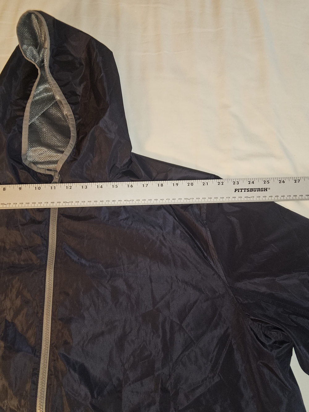 Lands' End Mens 2XL Windbreaker Jacket Navy Blue Hooded Mesh Lined Lightweight - Picture 7 of 7
